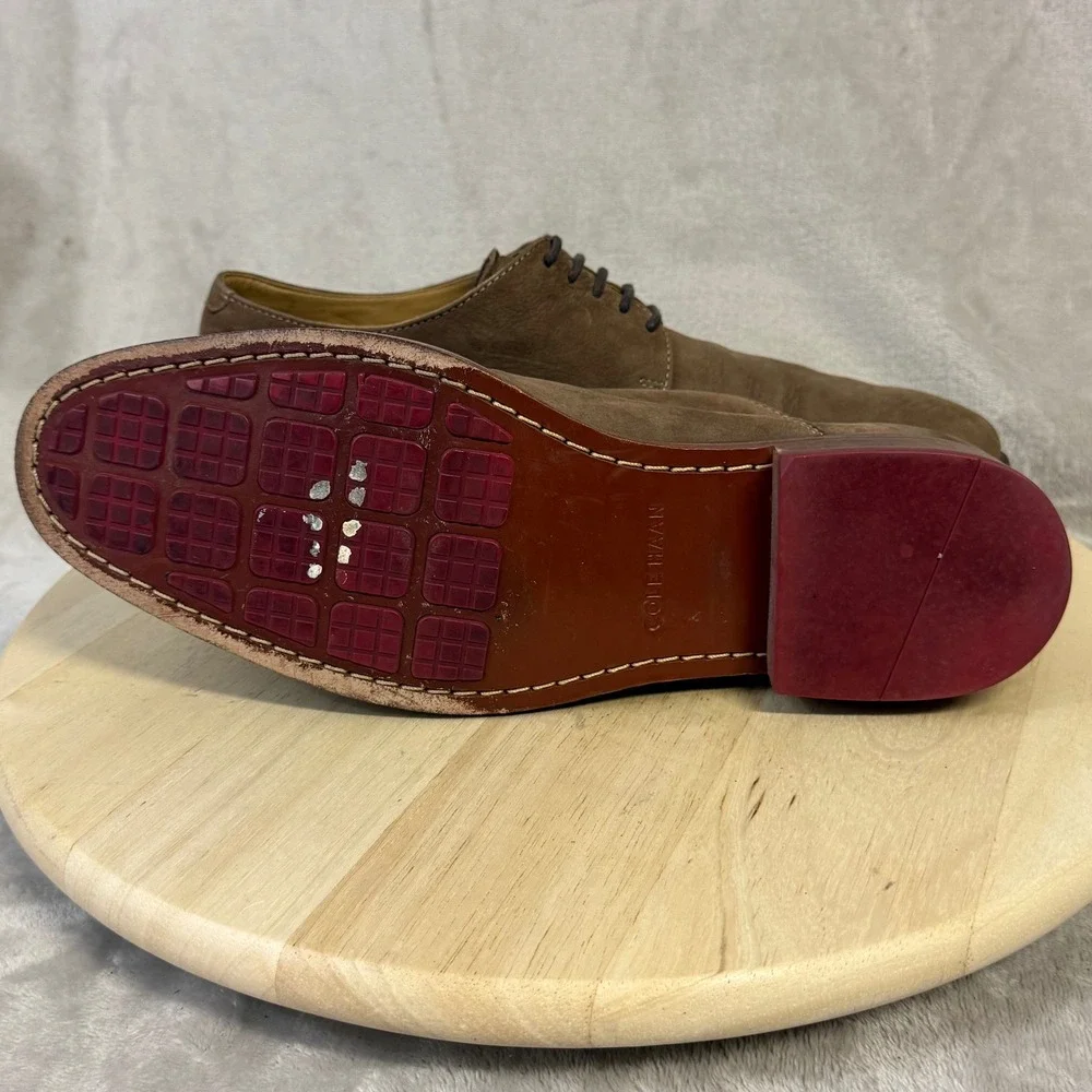 Cole Haan Harrison Grand Derby Brown Suede Dress Shoes Mens 10.5 M C12421